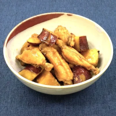 手羽中とさつまいもの照り煮