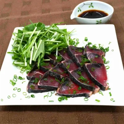 鰹のたたきと水菜のサッパリ和風サラダ