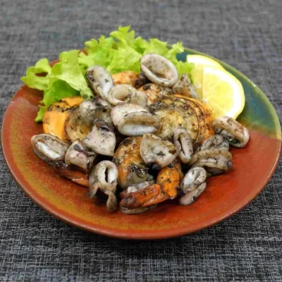 フライパンで♪炭火焼風 海鮮バーベキュー